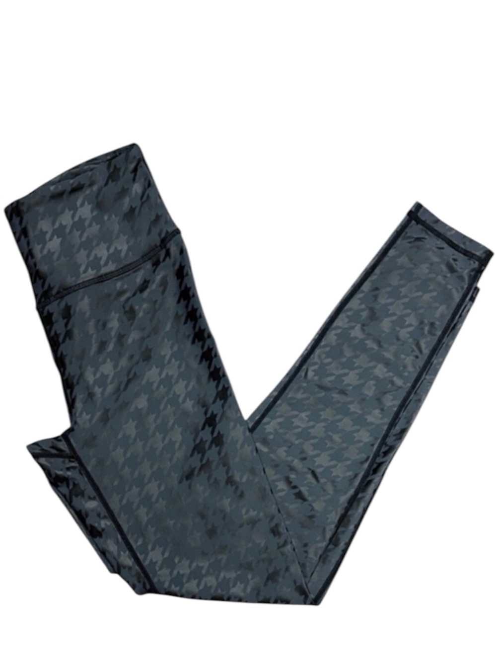 Mono B Black Gray Houndstooth High-Waisted Preppy Athleisure Leggings M